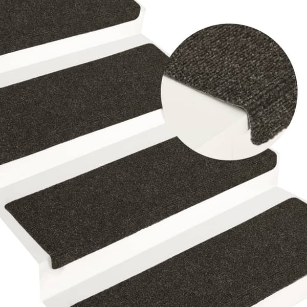 vidaXL trappemåtter 15 stk. 65x21x4 cm tuftet antracitgrå