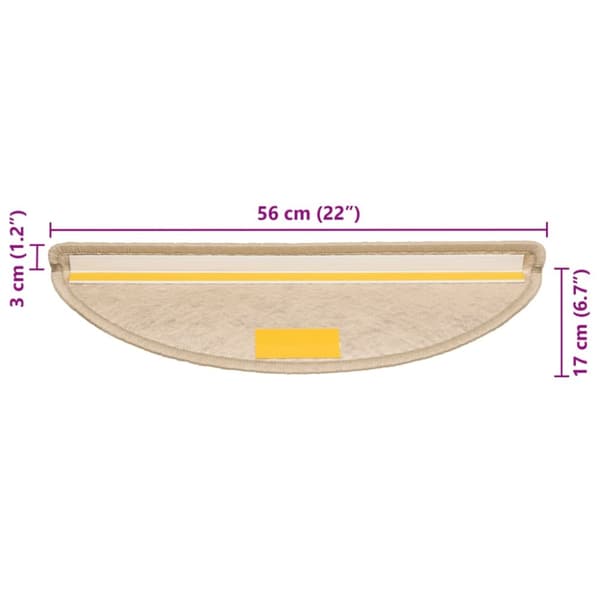 vidaXL Trappstegsmattor självhäftande sisallook 15 st 56x17x3 cm sand