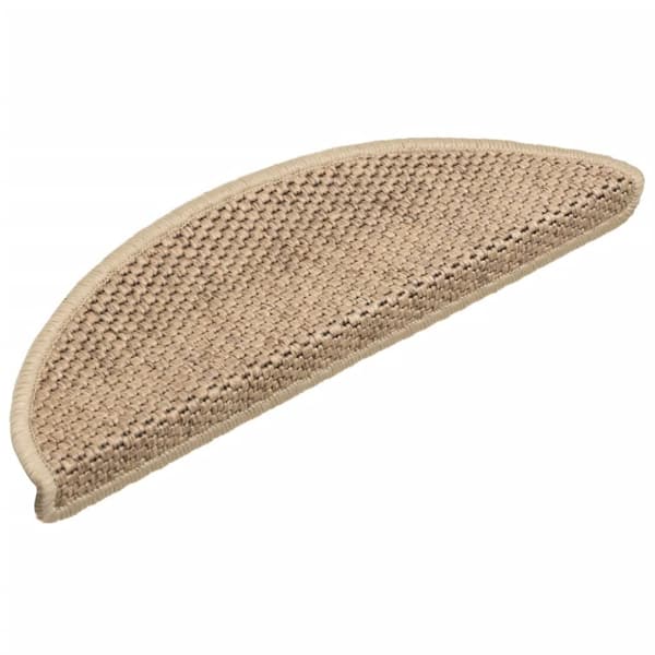 vidaXL Trappstegsmattor självhäftande sisallook 15 st 56x17x3 cm sand