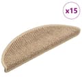 Miniatyrbild 1 av 8: vidaXL Trappstegsmattor självhäftande sisallook 15 st 56x17x3 cm sand