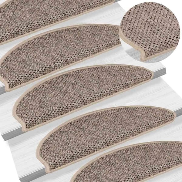 vidaXL Selvklebende trappematter sisal 15 stk 65x21x4 cm mørk beige