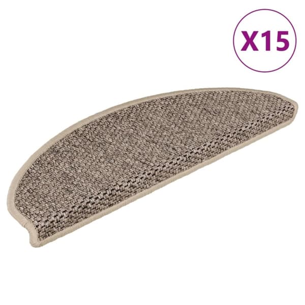 vidaXL selvklæbende trappemåtter 15 stk. 65x21x4 cm sisal-look beige