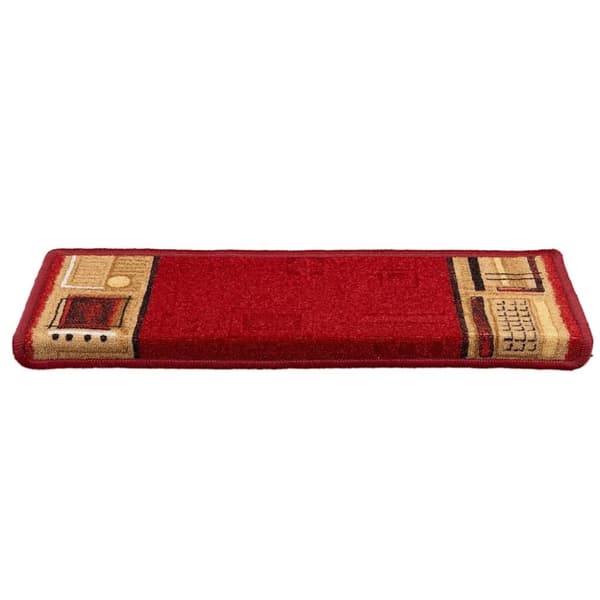 vidaXL Trappstegsmattor självhäftande 15 st 65x21x4 cm röd