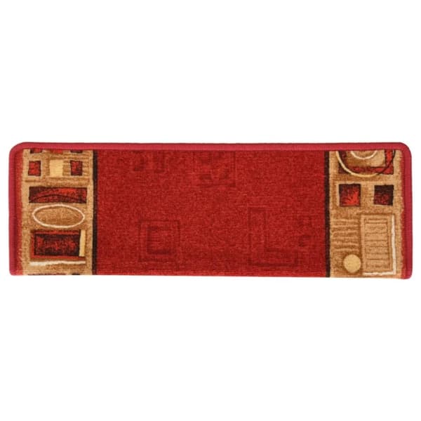 vidaXL Trappstegsmattor självhäftande 15 st 65x21x4 cm röd