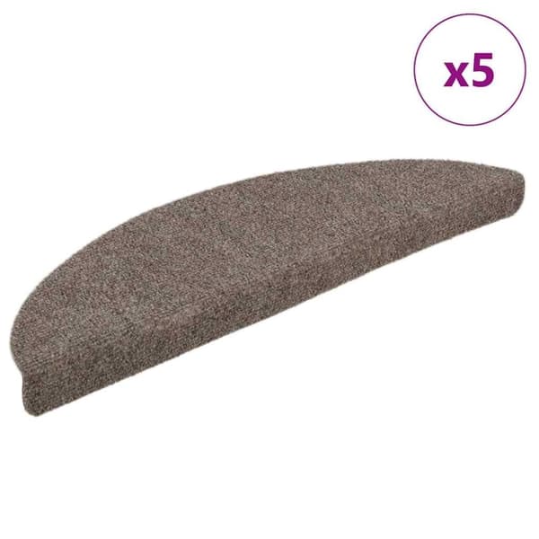 vidaXL Trappstegsmattor självhäftande 5 st gräddvit 56x17x3 cm brodyr