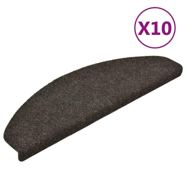 vidaXL Trappstegsmattor självhäftande 10 st antracit 65x21x4 cm brodyr
