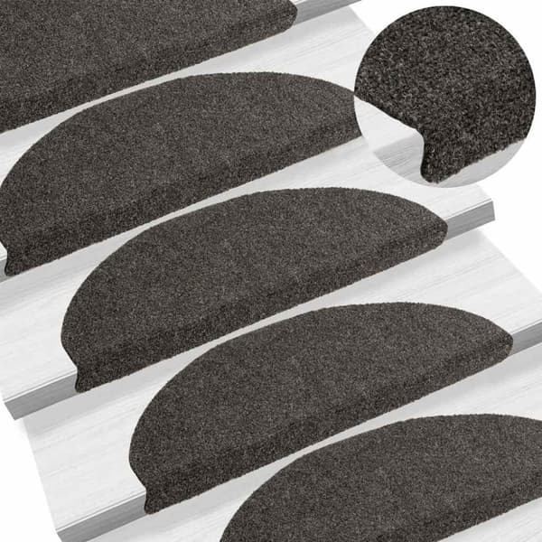 vidaXL Selvklebende trappematter 5 stk antrasitt 65x21x4cm nålestempel