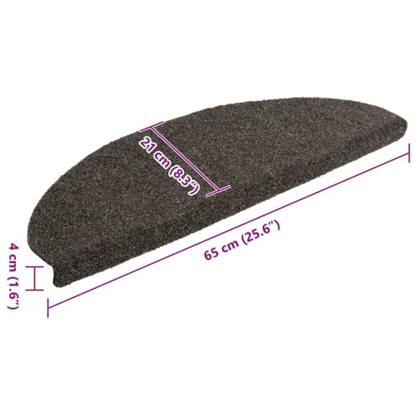 vidaXL Selvklebende trappematter 5 stk antrasitt 65x21x4cm nålestempel