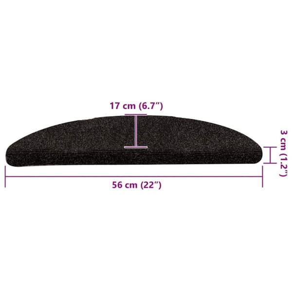 vidaXL selvklæbende trappemåtter 10 stk. 56x17x3 cm tuftet mørkebrun