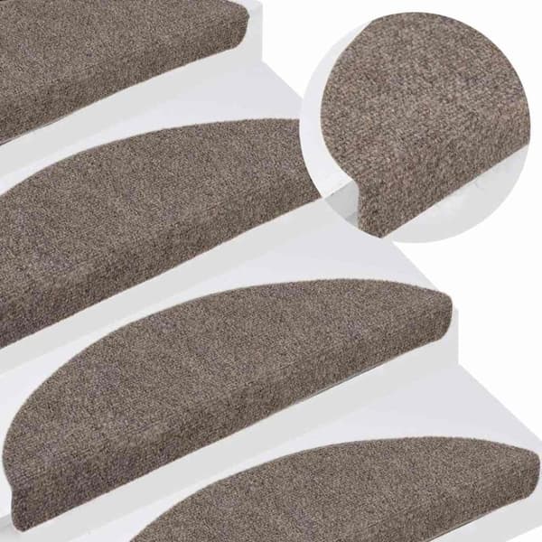 vidaXL selvklæbende trappemåtter 5 stk. 56x17x3 cm tuftet cremefarvet
