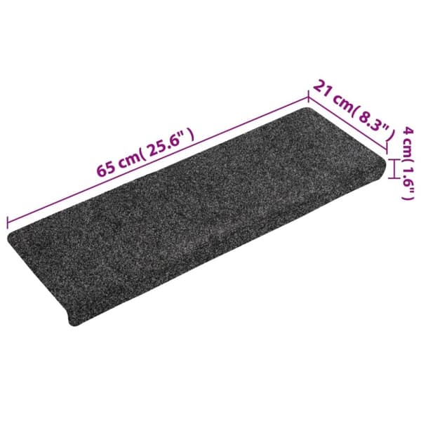 vidaXL Porrasmatot 5 kpl harmaa 65x21x4 cm neulahuopa