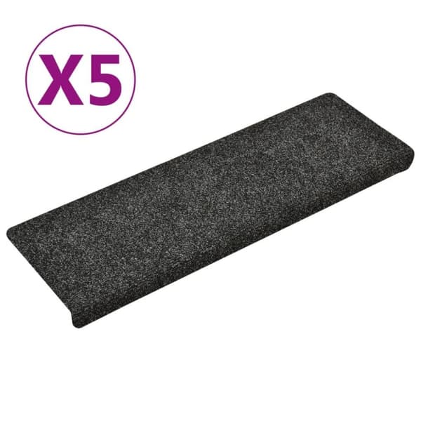 vidaXL Porrasmatot 5 kpl harmaa 65x21x4 cm neulahuopa