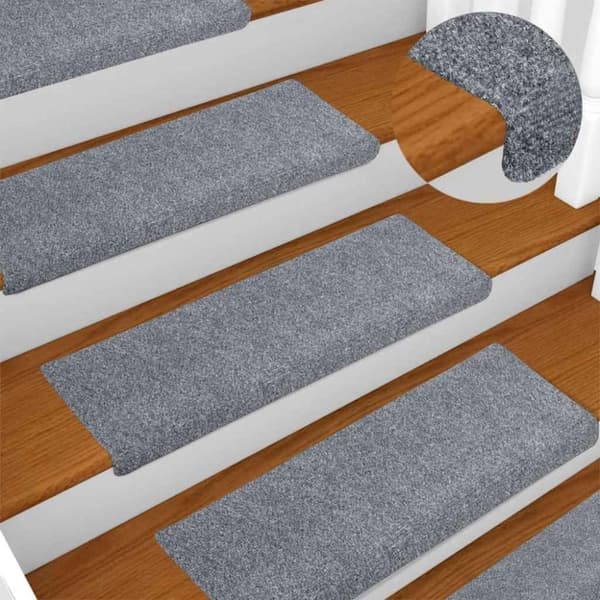 vidaXL Selvklebende trappematter 5 stk lysegrå 65x21x4 cm nålestempel