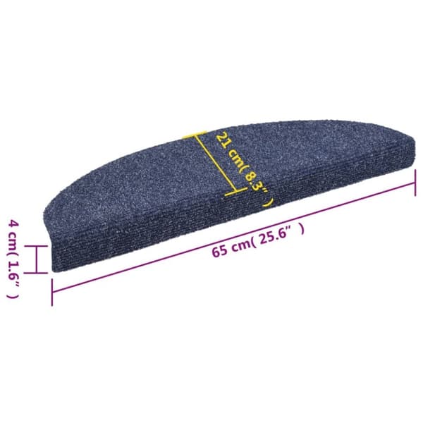 vidaXL selvklæbende trappemåtter 5 stk. 65x21x4 cm tuftet blå