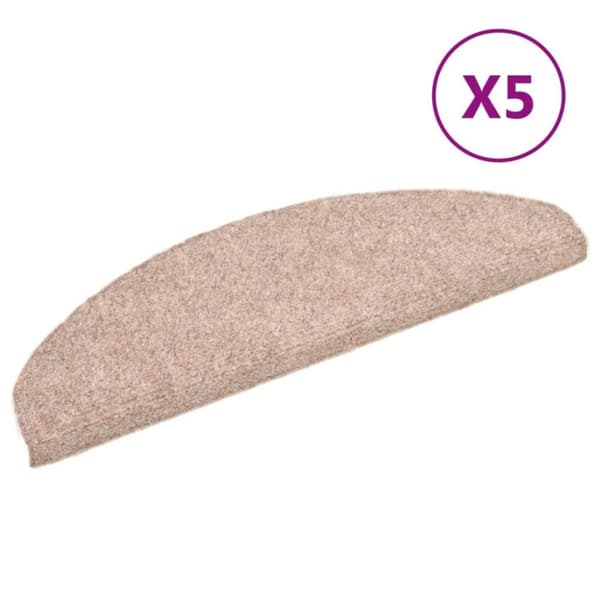 vidaXL Trappstegsmattor självhäftande 5 st brun 65x21x4 cm brodyr