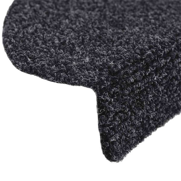 vidaXL selvklæbende trappemåtter 10 stk. 56x17x3 cm tuftet sort