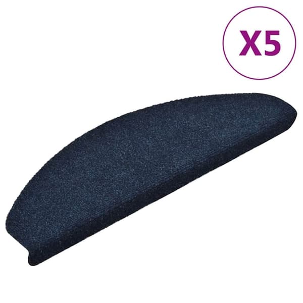 vidaXL selvklæbende trappemåtter 5 stk. 65x21x4 cm tuftet marineblå