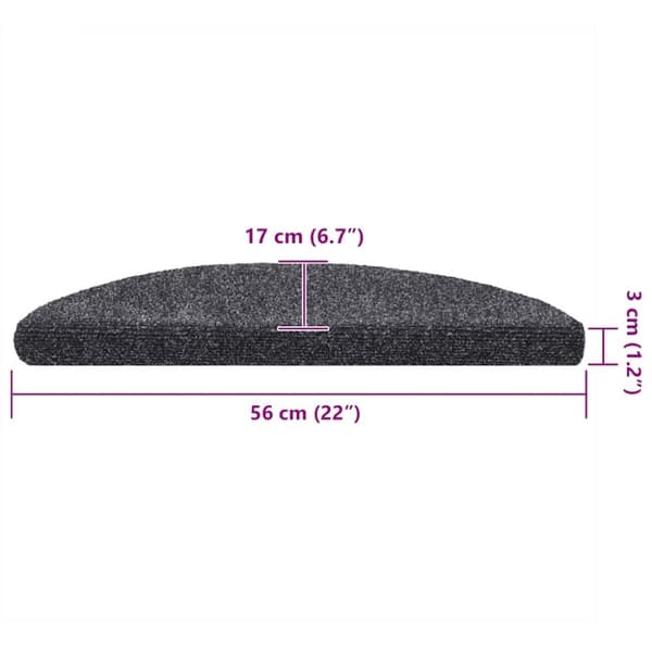 vidaXL selvklæbende trappemåtter 5 stk. 56x17x3 cm tuftet mørkegrå