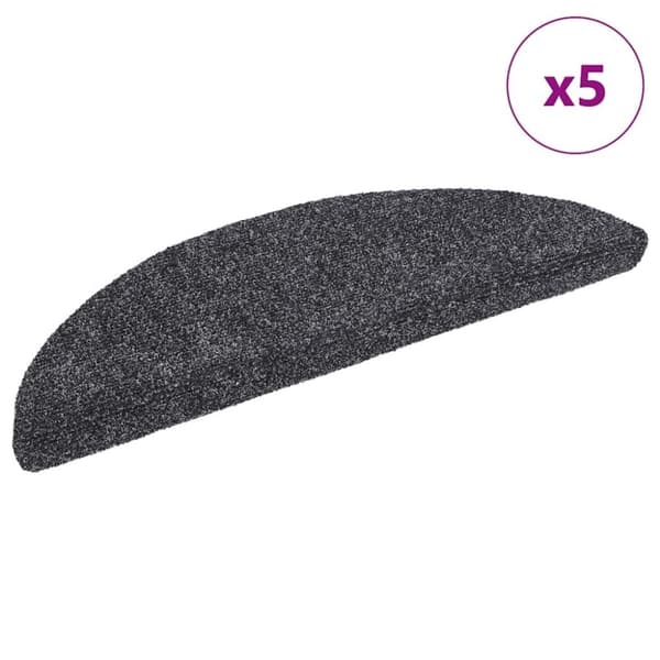 vidaXL selvklæbende trappemåtter 5 stk. 56x17x3 cm tuftet mørkegrå