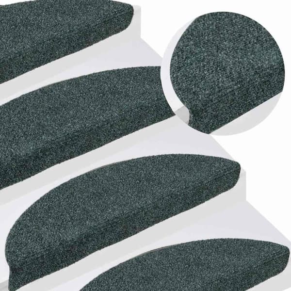 vidaXL Selvklebende trappematter 10 stk grønn 56x17x3 cm nålestempel