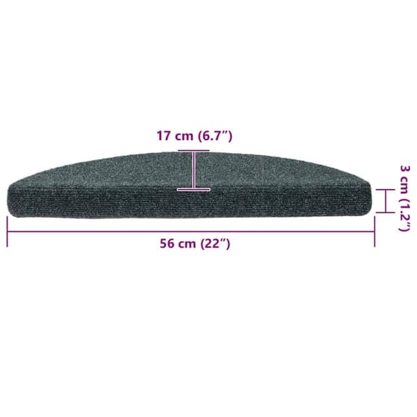 vidaXL Itsekiinnittyvät porrasmatot 10kpl vihreä 56x17x3 cm neulahuopa
