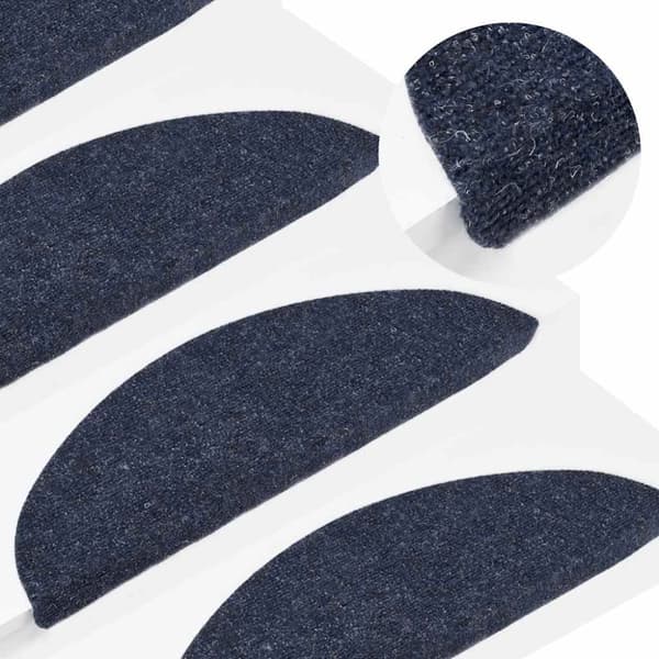 vidaXL Trappstegsmattor självhäftande 10 st blå 56x17x3 cm brodyr
