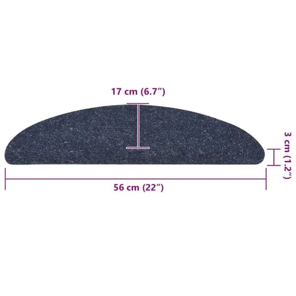 vidaXL Trappstegsmattor självhäftande 10 st blå 56x17x3 cm brodyr