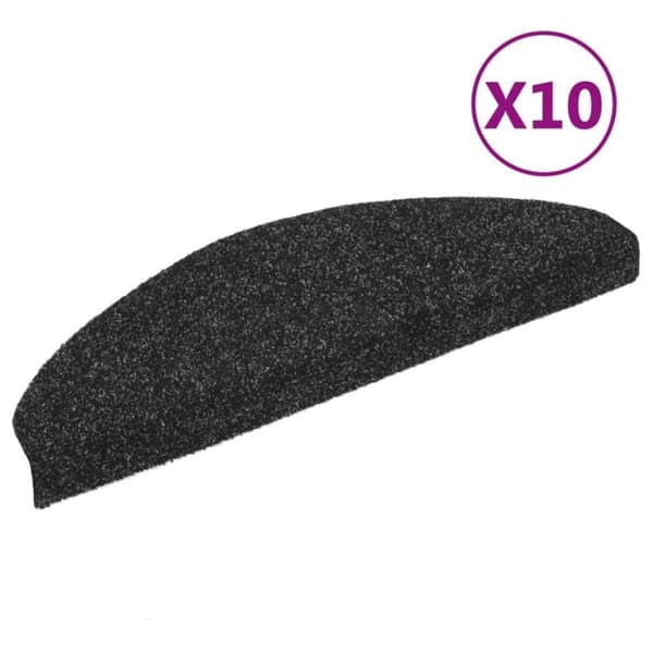 vidaXL Selvklebende trappematter 10 stk svart 65x21x4 cm nålestempel