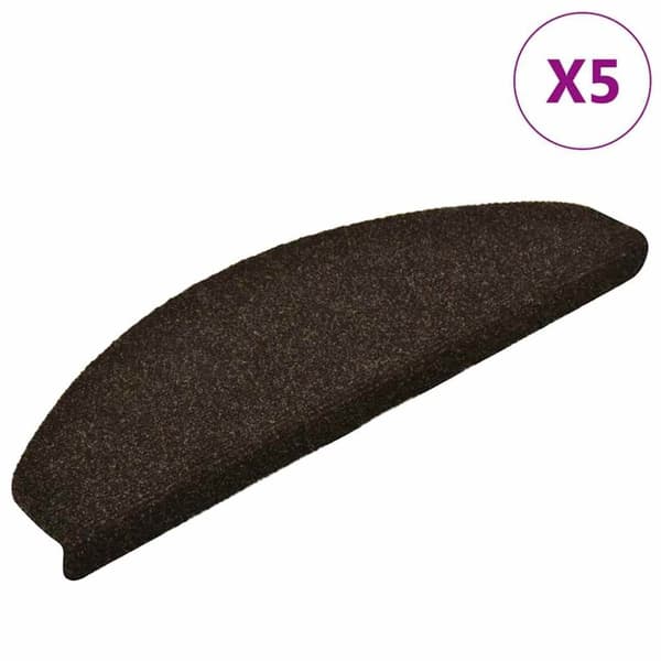 vidaXL Selvklebende trappematter 5 stk mørkebrun 65x21x4cm nålestempel