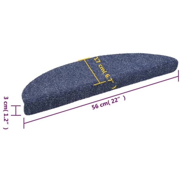 vidaXL Trappstegsmattor självhäftande 5 st blå 56x17x3 cm brodyr