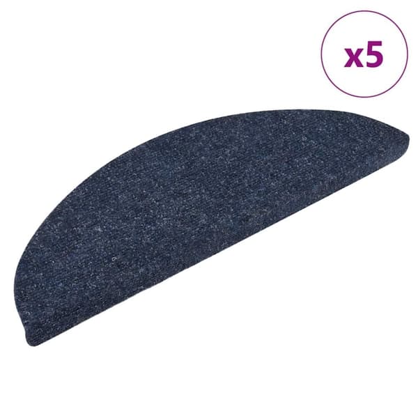 vidaXL Trappstegsmattor självhäftande 5 st blå 56x17x3 cm brodyr