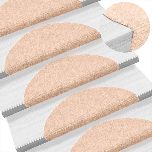 vidaXL Selvklebende trappematter 10 stk kremhvit 56x17x3cm nålestempel