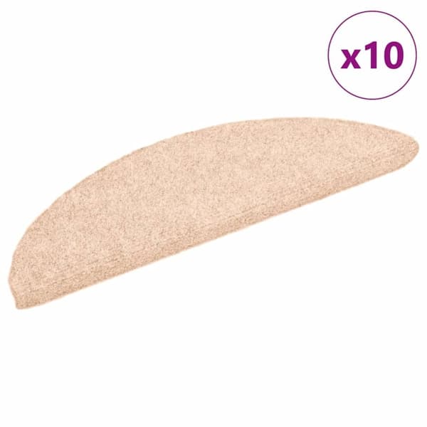 vidaXL Selvklebende trappematter 10 stk kremhvit 56x17x3cm nålestempel