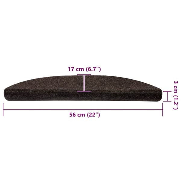 vidaXL Trappstegsmattor självhäftande 5 st brun 56x17x3 cm brodyr