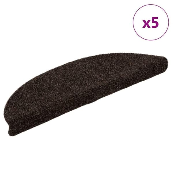 vidaXL Trappstegsmattor självhäftande 5 st brun 56x17x3 cm brodyr
