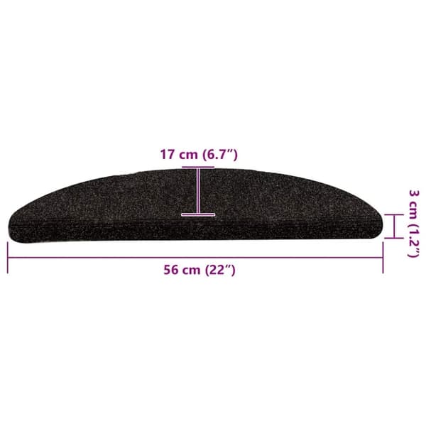 vidaXL selvklæbende trappemåtter 5 stk. 56x17x3 cm tuftet mørkebrun