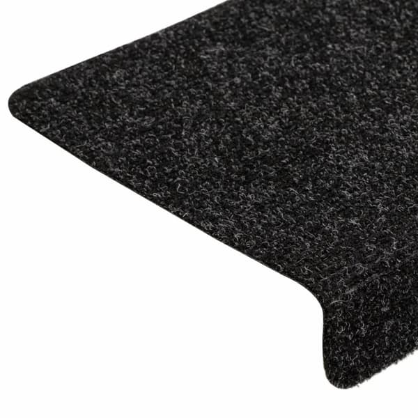 vidaXL trappemåtter 5 stk. 65x21x4 cm tuftet sort