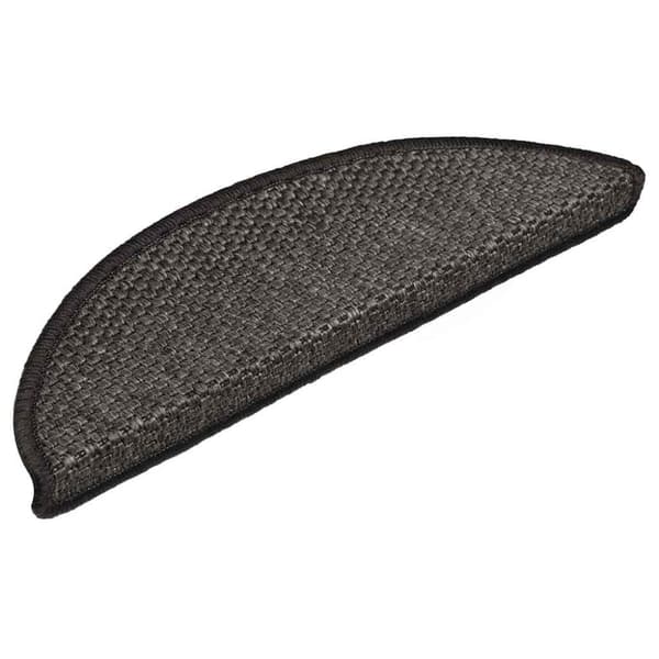 vidaXL Selvklebende trappematter sisal 15 stk 56x17x3 cm antrasitt
