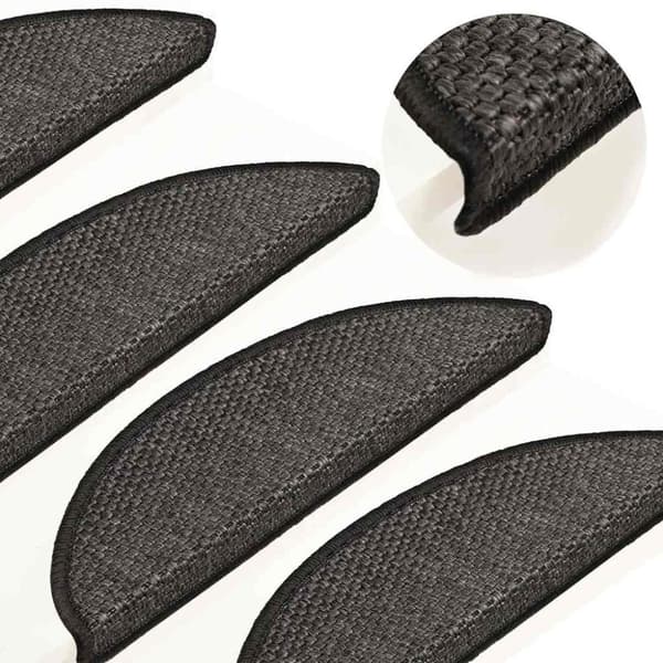 vidaXL selvklæbende trappemåtter 15 stk. 56x17x3cm sisal-look antracit