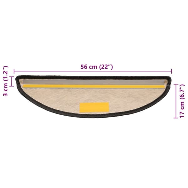 vidaXL selvklæbende trappemåtter 15 stk. 56x17x3cm sisal-look antracit