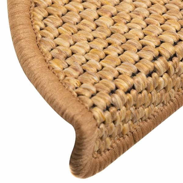 vidaXL Itsekiinnittyvät porrasmatot sisaltyyli 15 kpl 56x17x3 cm sisal