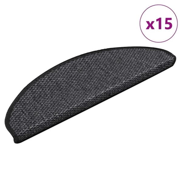 vidaXL selvklæbende trappemåtter 15 stk. 65x21x4cm sisal-look antracit