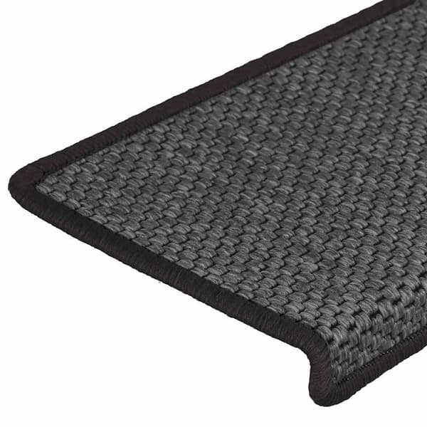 vidaXL Trappstegsmattor självhäftande sisal 15 st 65x21x4 cm antracit