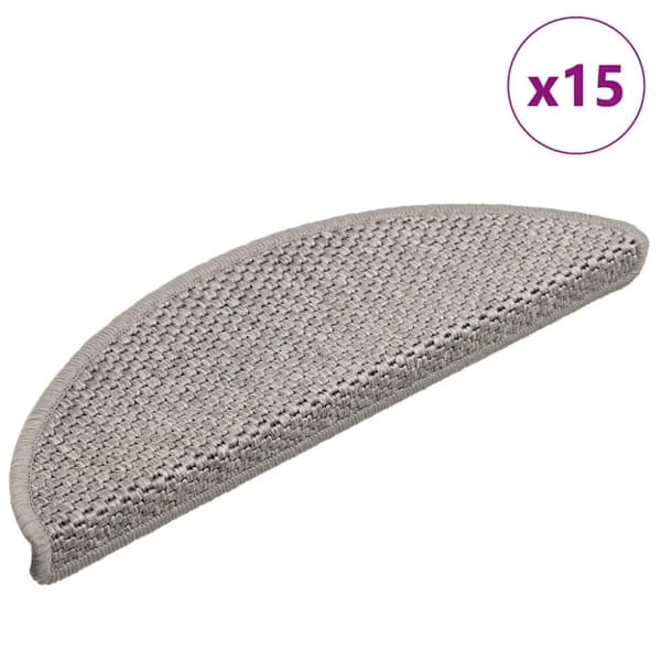 vidaXL selvklæbende trappemåtter 15 stk. 56x20 cm sisal-look gråbrun