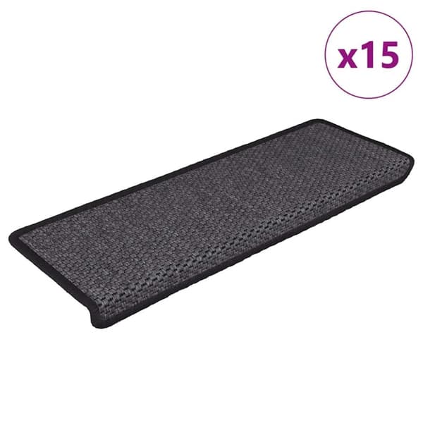 vidaXL Itsekiinnittyvät porrasmatot sisaltyyli 15kpl 65x21x4cm antras.