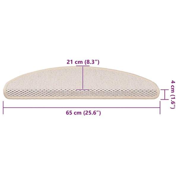 vidaXL selvklæbende trappemåtter 15 stk. 65x21x4 cm sisal-look