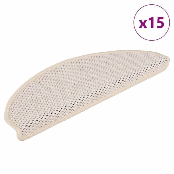 vidaXL selvklæbende trappemåtter 15 stk. 65x21x4 cm sisal-look