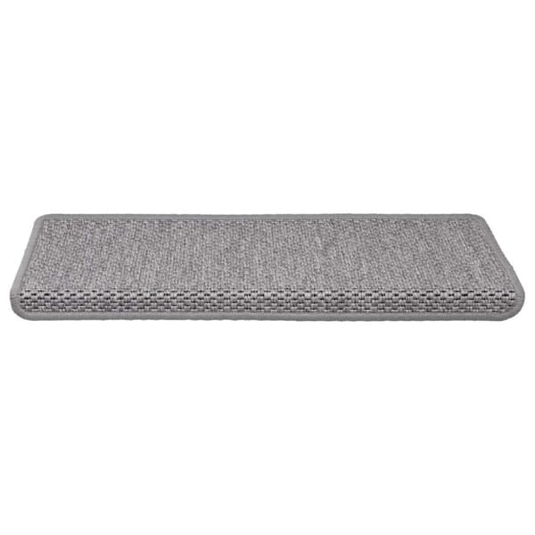 vidaXL Selvklebende trappematter sisal-utseende 15 stk 65x21x4 cm sølv