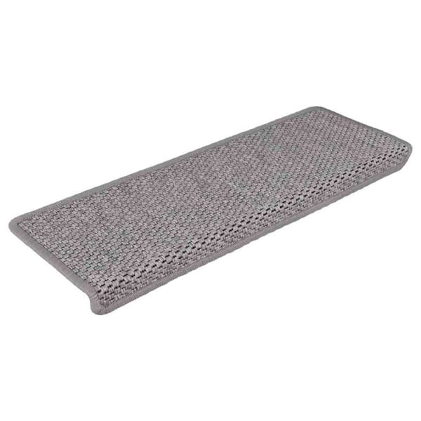 vidaXL Selvklebende trappematter sisal-utseende 15 stk 65x21x4 cm sølv