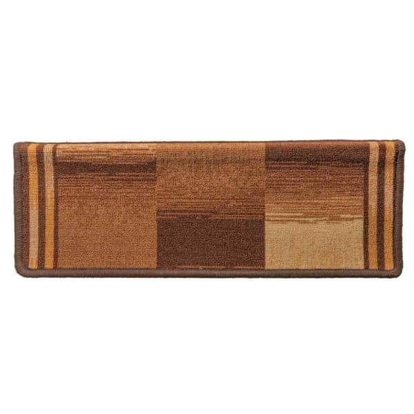 vidaXL Itsekiinnittyvät porrasmatot 15 kpl 65x21x4 cm ruskea